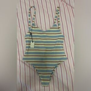 Striped One Piece Swimsuit